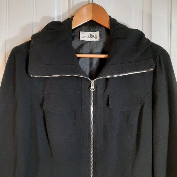 Joseph Ribkoff Black Pleated Full Zip Long Sleeve Jacket - Picture 2 of 12